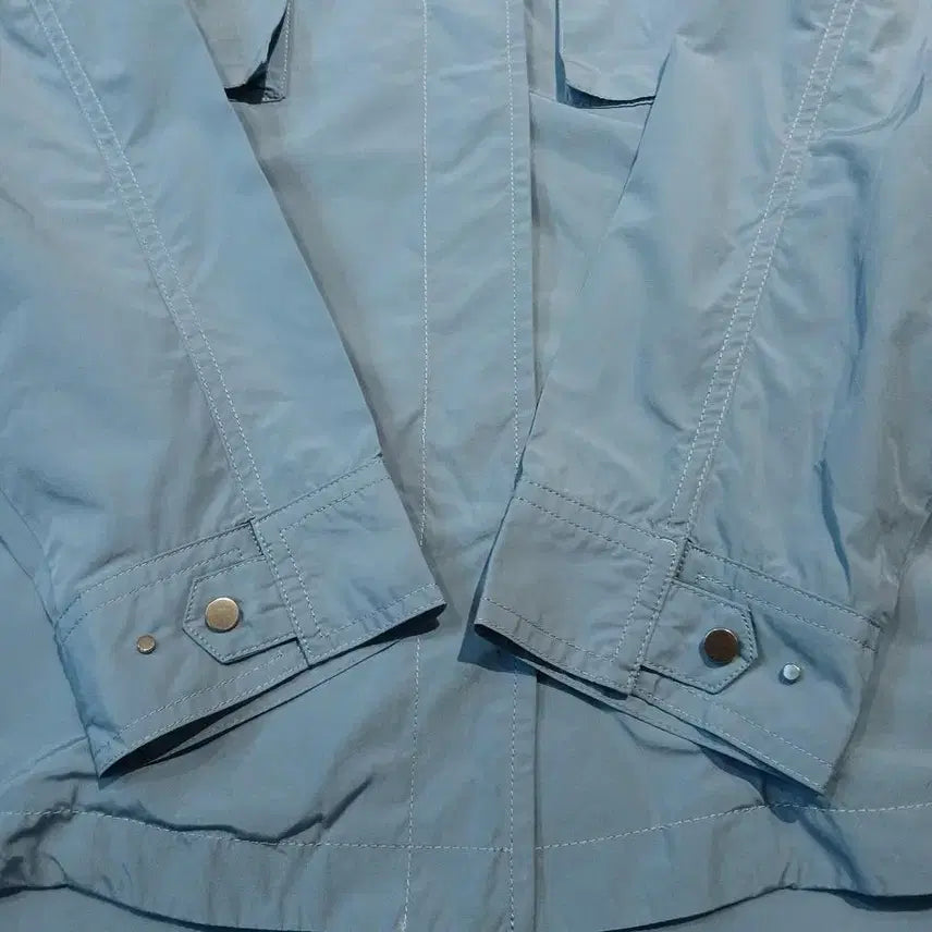 [BUNJANG] ANNE KLEIN Sky Blue Double Pocket Unbalanced Jacket / ANNE KLEIN 앤클라인 스카이블루 소라색 더블포켓 히든버튼 언발란스