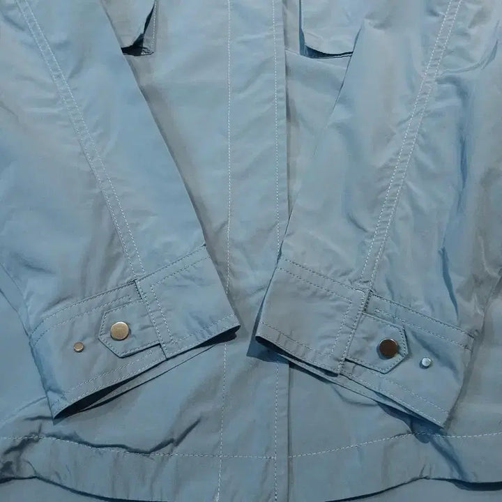 [BUNJANG] ANNE KLEIN Sky Blue Double Pocket Unbalanced Jacket / ANNE KLEIN 앤클라인 스카이블루 소라색 더블포켓 히든버튼 언발란스