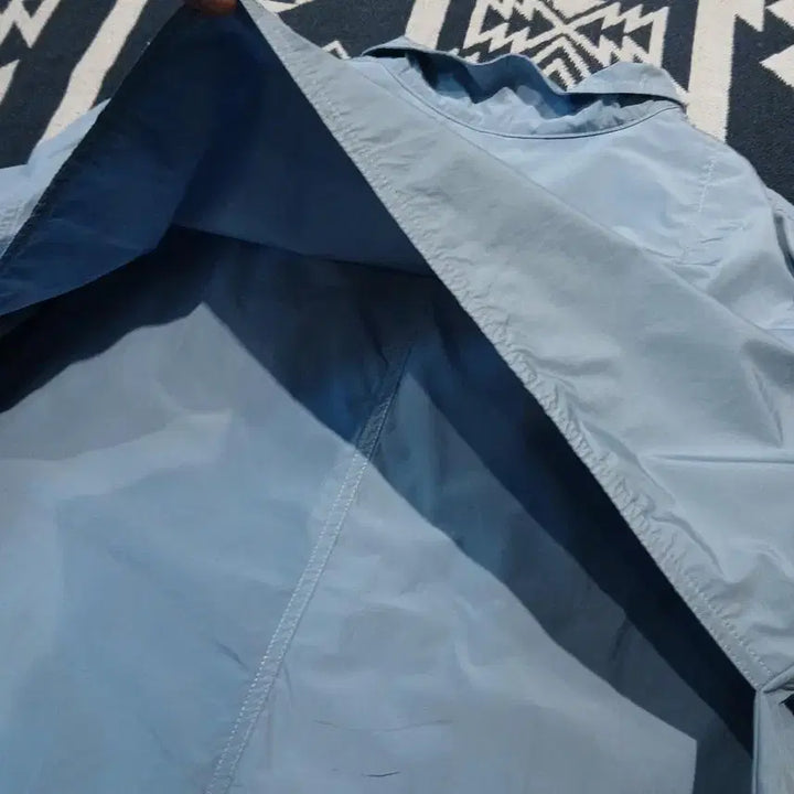 [BUNJANG] ANNE KLEIN Sky Blue Double Pocket Unbalanced Jacket / ANNE KLEIN 앤클라인 스카이블루 소라색 더블포켓 히든버튼 언발란스
