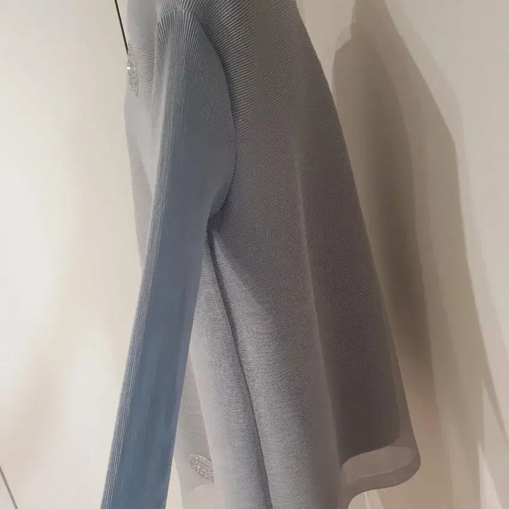 [BUNJANG] Pleated Punch Decoration Long Dress Gray / 플리츠 펀칭 장식 롱 원피스 그레이