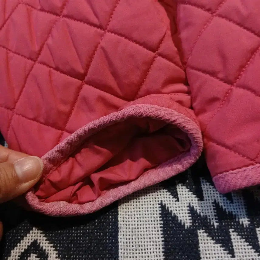 [BUNJANG] Polo Ralph Lauren Pink Diamond Quilted Jacket / 폴로랄프로렌 핑크 심플포니 다이아몬드퀼팅 숄카라 퀼팅자켓 캐주얼자켓 M(