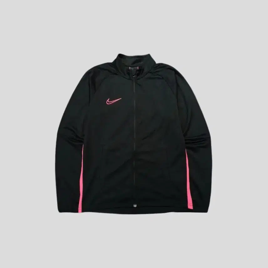 [BUNJANG] Nike Dri-FIT Track Top Jersey / 나이키 블랙 네온핑크 배색 스우시 로고 드라이핏 레글런 트랙탑 집업 져지