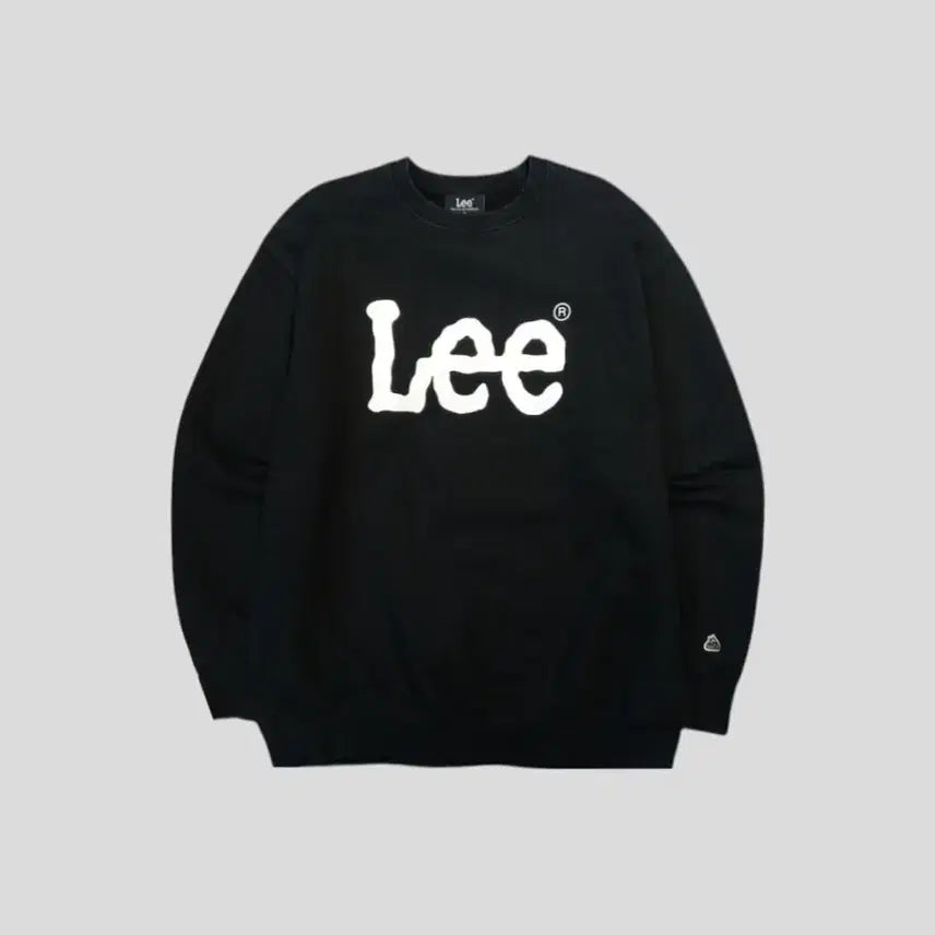 [SOLD OUT] LEE 리 피그먼트 블랙 로고 암패치 올드스쿨 헤비코튼 블렌드 맨투맨 티
