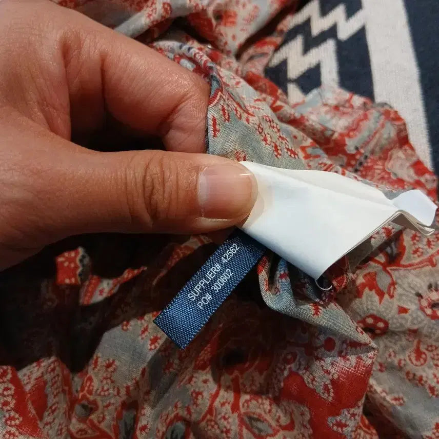[BUNJANG] Polo Ralph Lauren Paisley Pattern Cotton Blouse / 폴로랄프로렌 레드 멀티컬러 페이즐리패턴 더블포켓 슬림핏 코튼 블라우스 남