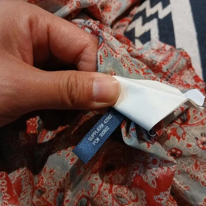 [BUNJANG] Polo Ralph Lauren Paisley Pattern Cotton Blouse / 폴로랄프로렌 레드 멀티컬러 페이즐리패턴 더블포켓 슬림핏 코튼 블라우스 남