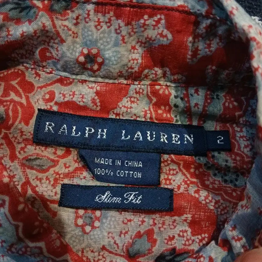 [BUNJANG] Polo Ralph Lauren Paisley Pattern Cotton Blouse / 폴로랄프로렌 레드 멀티컬러 페이즐리패턴 더블포켓 슬림핏 코튼 블라우스 남