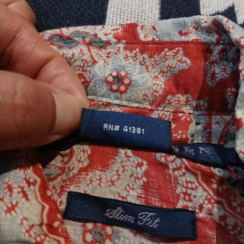 [BUNJANG] Polo Ralph Lauren Paisley Pattern Cotton Blouse / 폴로랄프로렌 레드 멀티컬러 페이즐리패턴 더블포켓 슬림핏 코튼 블라우스 남