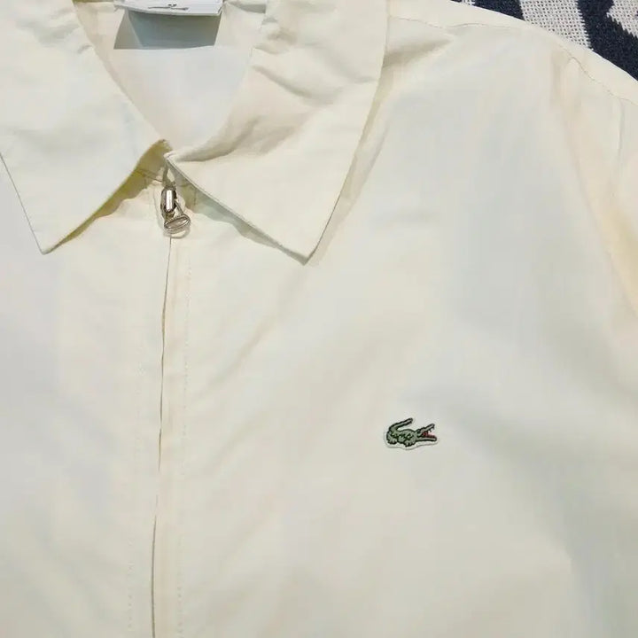 [BUNJANG] Lacoste Light Yellow Croc Patch Logo Swing Top Blouson Jacket / 라코스테 라이트옐로우 연노랑 크록패치 로고 스윙톱 블루종 자켓 S
