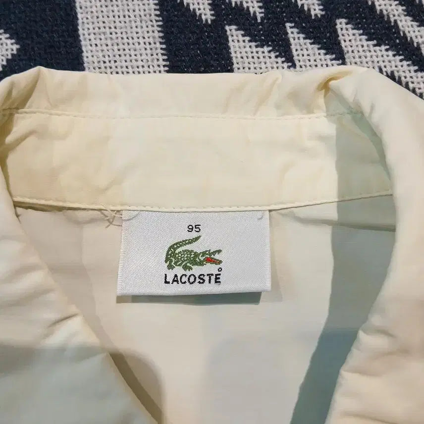 [BUNJANG] Lacoste Light Yellow Croc Patch Logo Swing Top Blouson Jacket / 라코스테 라이트옐로우 연노랑 크록패치 로고 스윙톱 블루종 자켓 S