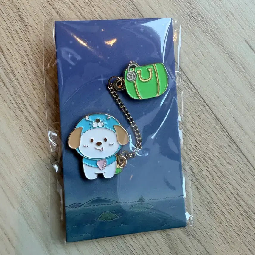 [BUNJANG] Bonobono Anton Metal Chain Badge / 보노보노 라이즈 앤톤 메탈 체인 뱃지