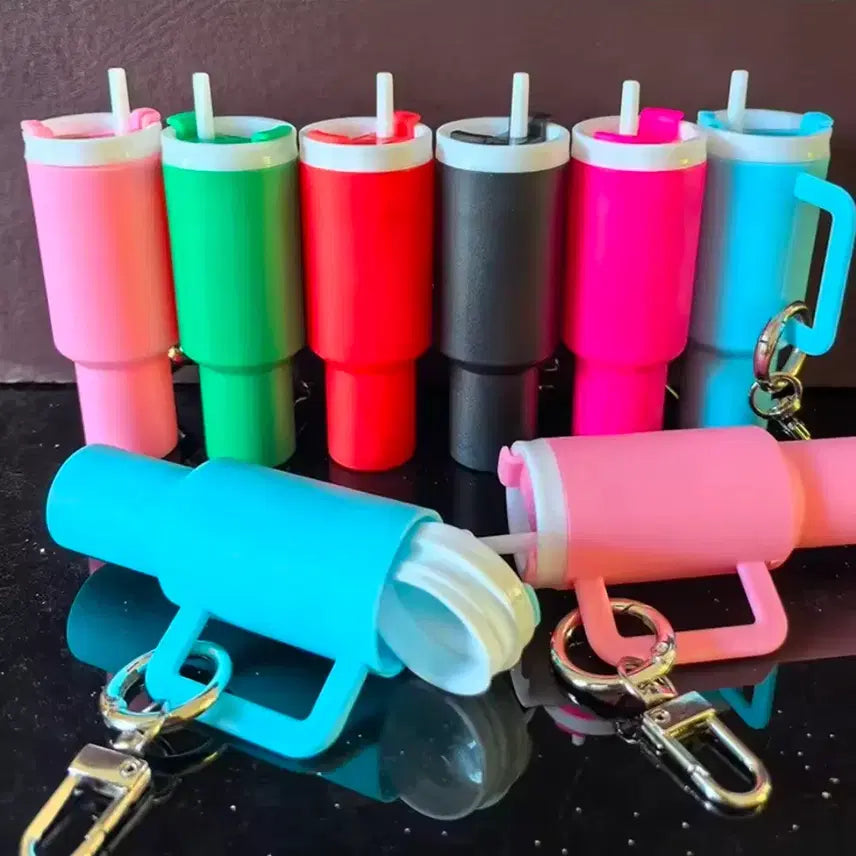 [BUNJANG] Miniature Lipstick Storage Tumbler Keyring / 텀블러 미니어처 립스틱 보관함 키링 1ea