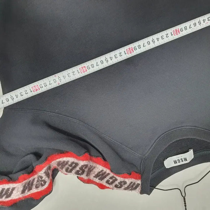 [BUNJANG] MSGM Tape Logo Sweatshirt Black (M) / MSGM 맨투맨 테이프 로고 라인 스웻셔츠 블랙 m