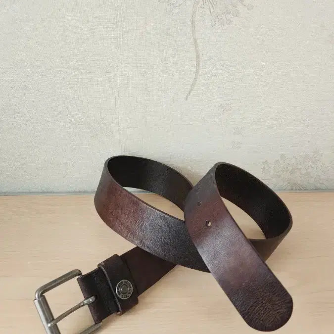 [BUNJANG] Vintage Leather Belt / 빈티지 통가죽 벨트