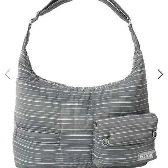 [BUNJANG] Pahi Some Stripe Pocket Cross Bag Gray / 파히섬 STRIPE POCKET CROSS BAG GRAY