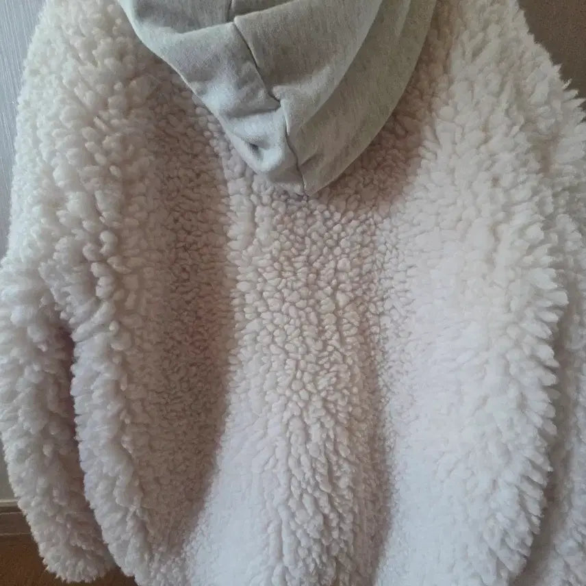 [BUNJANG] Ivory Sherpa Hoodie Zip-up Jacket / 뽀글이 덤블 후드 집업 아이보리