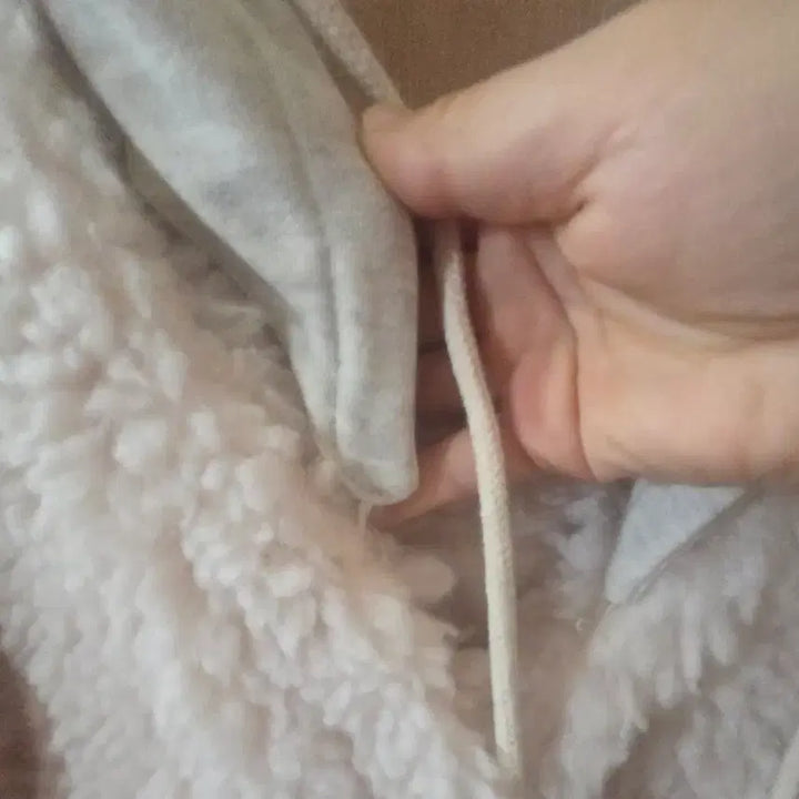 [BUNJANG] Ivory Sherpa Hoodie Zip-up Jacket / 뽀글이 덤블 후드 집업 아이보리