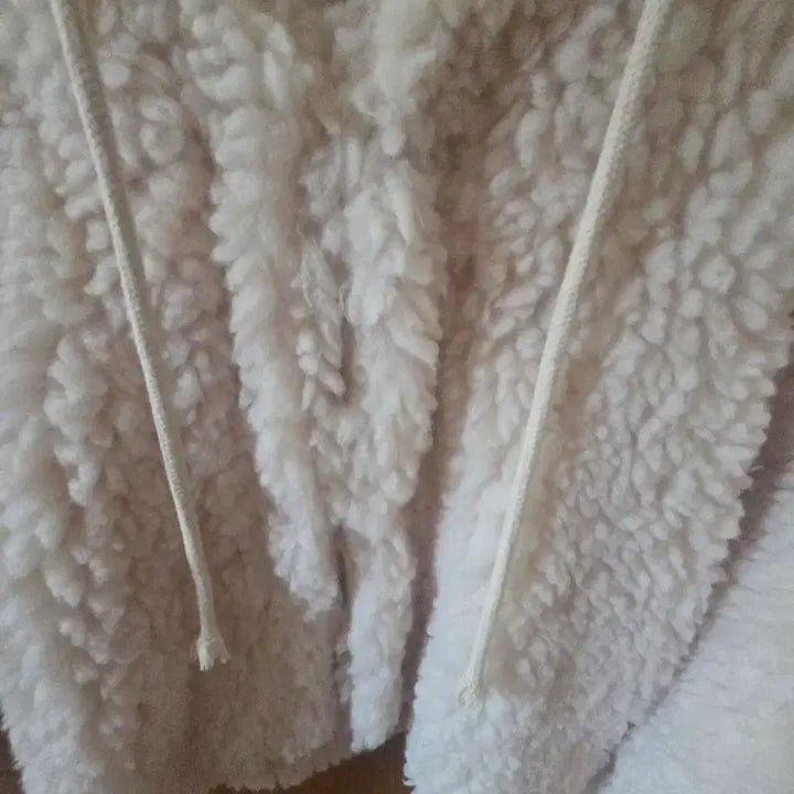 [BUNJANG] Ivory Sherpa Hoodie Zip-up Jacket / 뽀글이 덤블 후드 집업 아이보리