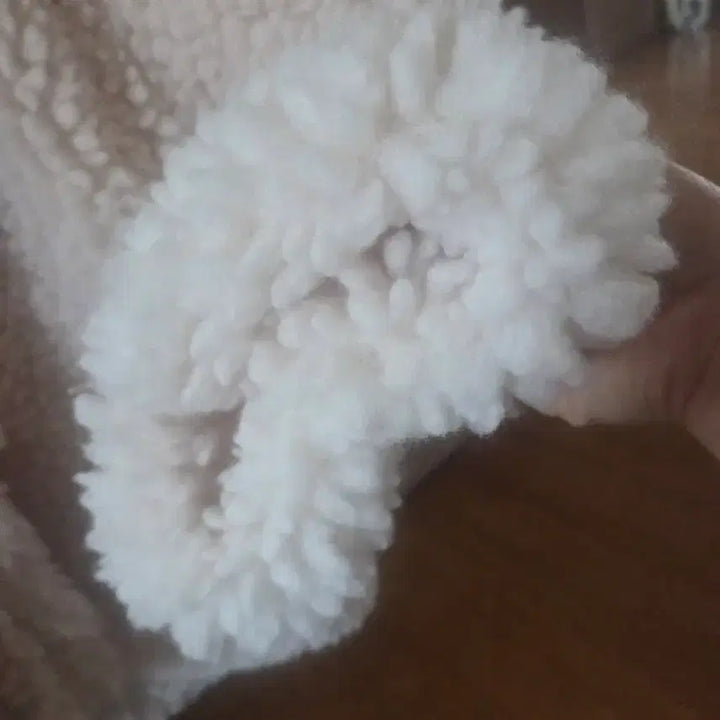 [BUNJANG] Ivory Sherpa Hoodie Zip-up Jacket / 뽀글이 덤블 후드 집업 아이보리