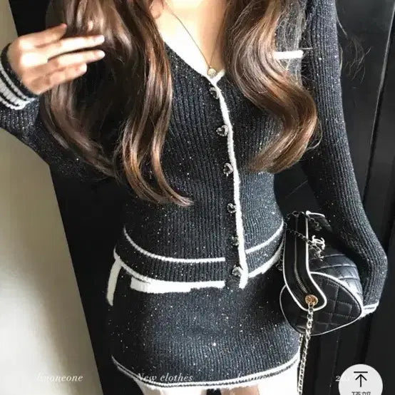 [BUNJANG] Chanel Style Knit Two-Piece Set / 샤ㄴst 니트 투피스
