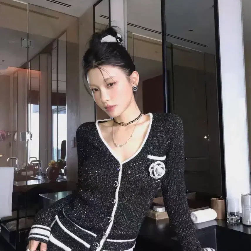 [BUNJANG] Chanel Style Knit Two-Piece Set / 샤ㄴst 니트 투피스