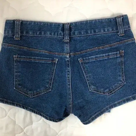 [BUNJANG] Mini Wrap Denim Skirt Pants / 초미니 랩 청치마바지