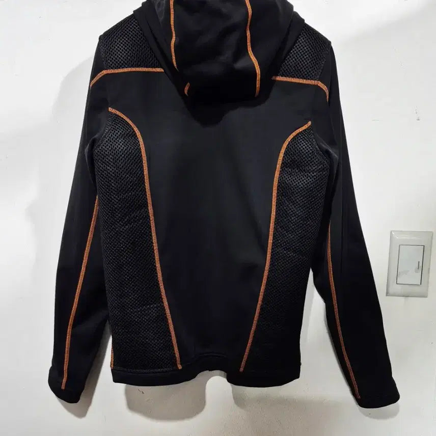 [BUNJANG] Harley Davidson Black Mesh Detail Hooded Zip-Up Jacket / 할리데이비슨 블랙 후드 집업 자켓