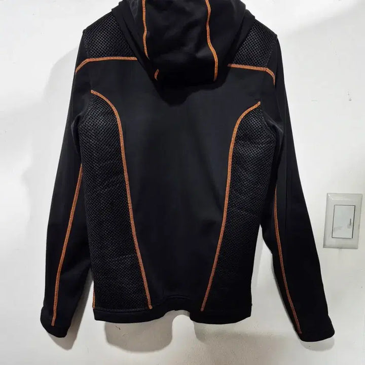 [BUNJANG] Harley Davidson Black Mesh Detail Hooded Zip-Up Jacket / 할리데이비슨 블랙 후드 집업 자켓