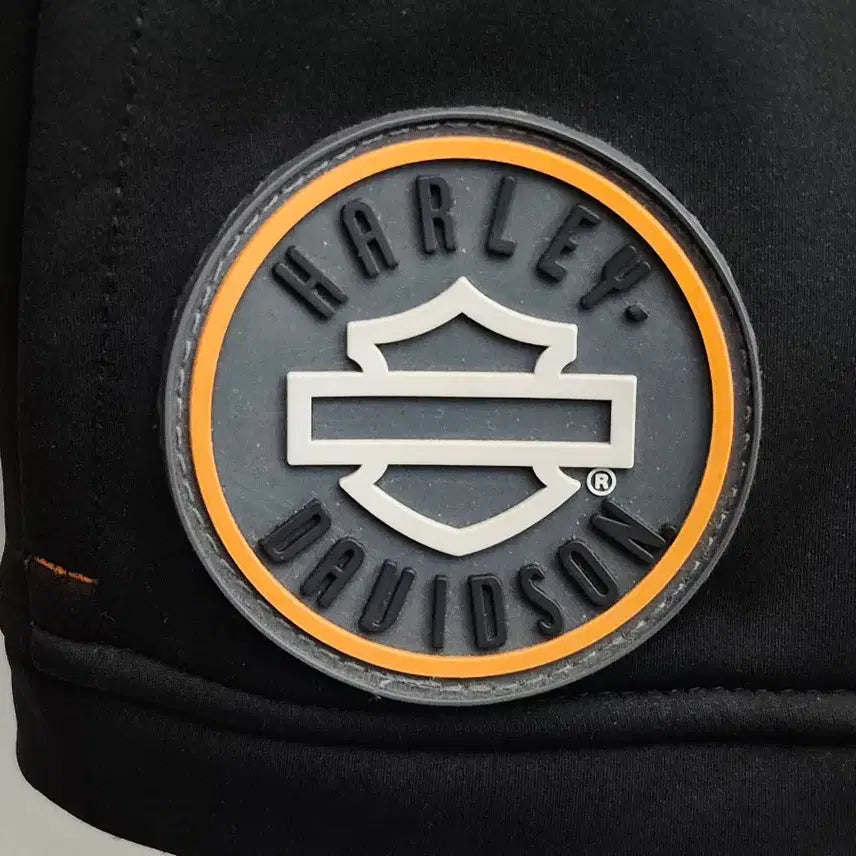 [BUNJANG] Harley Davidson Black Mesh Detail Hooded Zip-Up Jacket / 할리데이비슨 블랙 후드 집업 자켓
