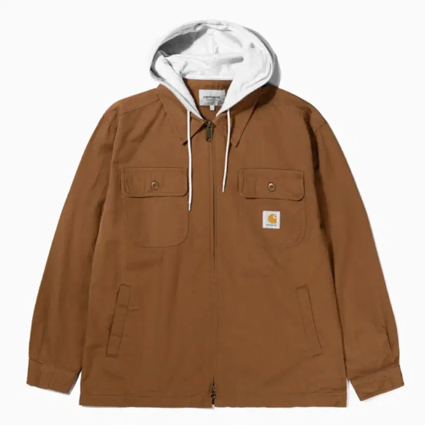 [BUNJANG] Carhartt WIP Parker Hooded Shirt Jacket Hamilton Brown / 새상품(L) 칼하트WIP 파커 후드 셔츠자켓 헤밀톤브라운