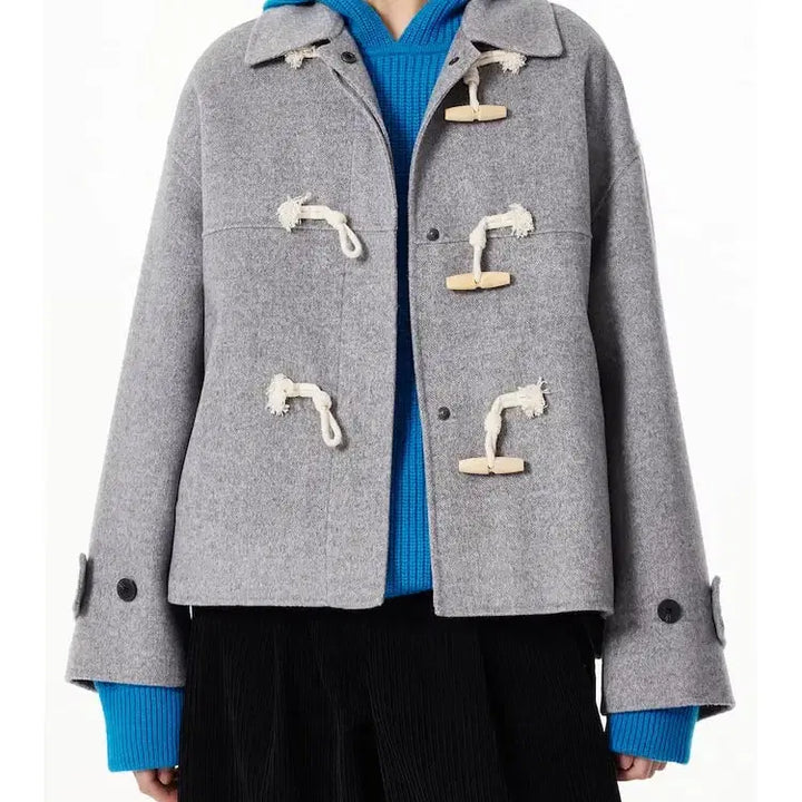 [BUNJANG] STUDIO TOMBOY Toggle Detail Wool Jumper Melange Grey / STUDIO TOMBOY 스튜디오톰보이 토글장식 울점퍼 멜란지 그레이 F