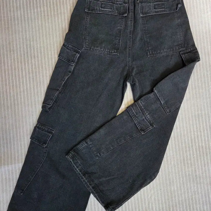 [BUNJANG] Black Cargo Wide Pants / 카고 와이드 블랙팬츠