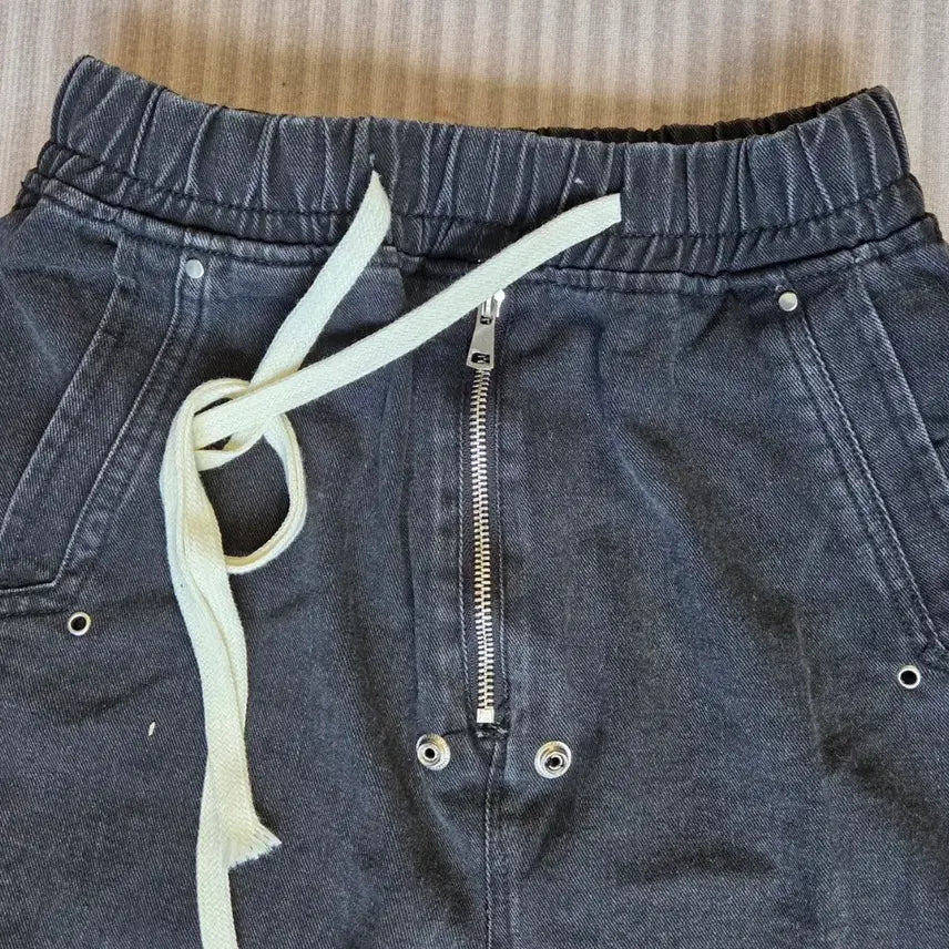[BUNJANG] Black Cargo Wide Pants / 카고 와이드 블랙팬츠