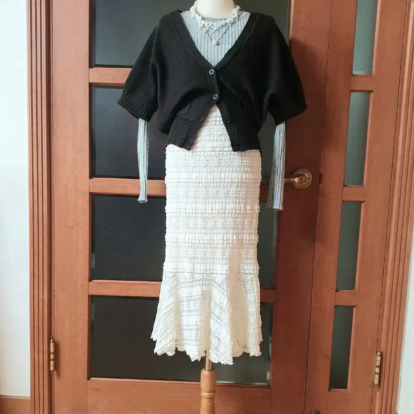 [BUNJANG] Unbranded Dark Brown Ribbed Pointed Cardigan / (새제품)시보리포인트 가오리핏 가디건 다크브라운