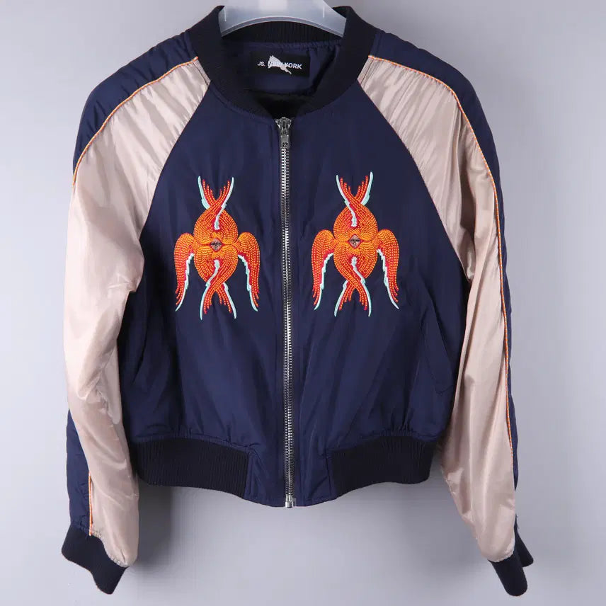 [BUNJANG] JS New York Bomber Jacket (Navy) (F) / (여성) JS뉴욕 스카잔 점퍼 자켓 네이비 (F)