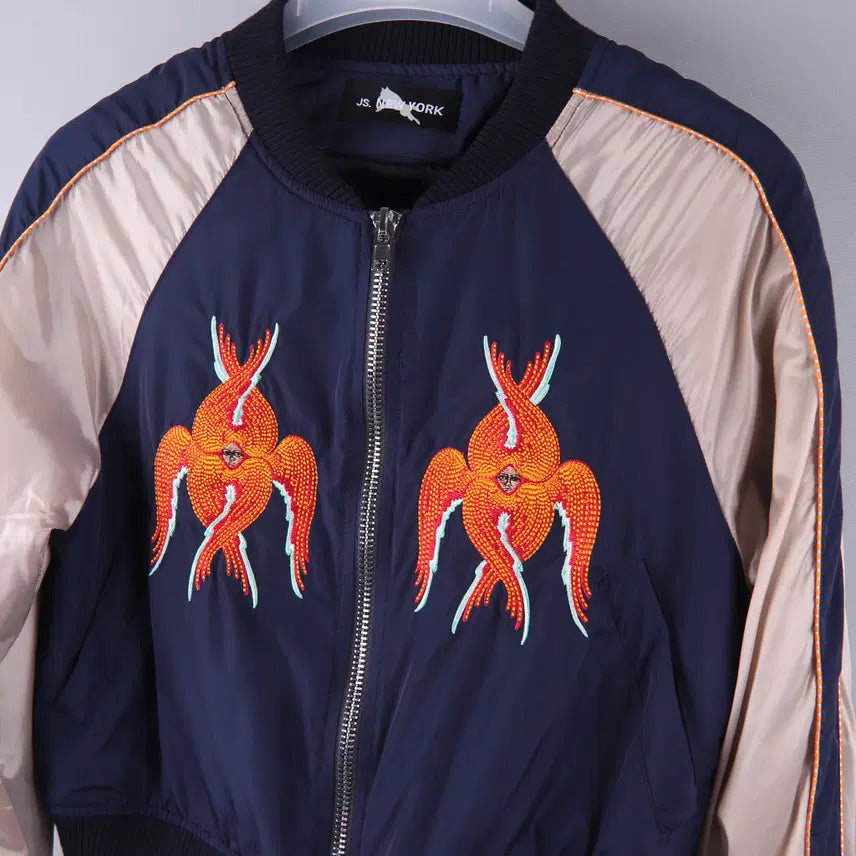 [BUNJANG] JS New York Bomber Jacket (Navy) (F) / (여성) JS뉴욕 스카잔 점퍼 자켓 네이비 (F)