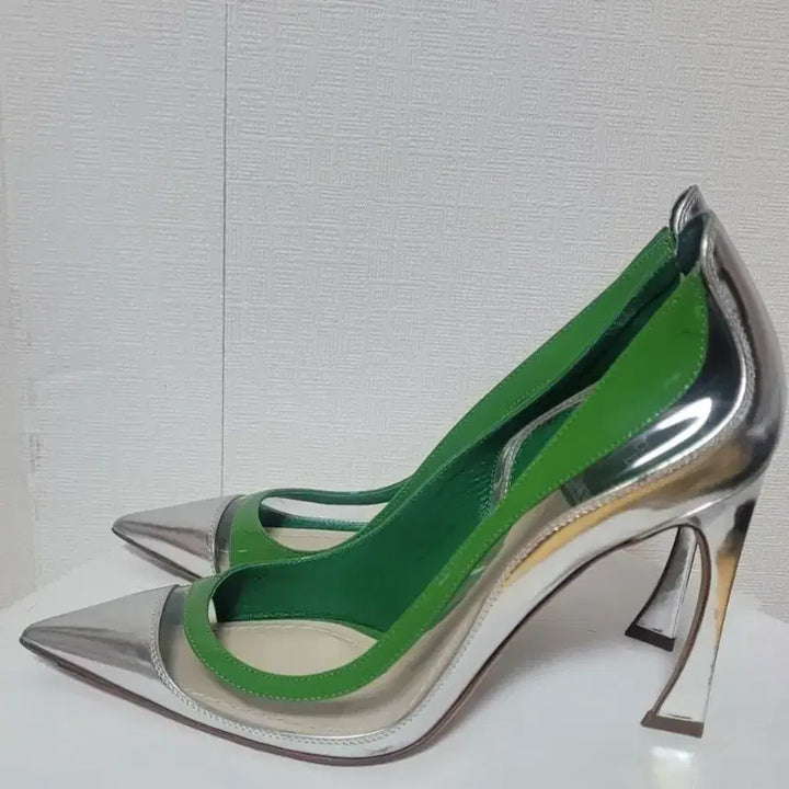 [BUNJANG] Christian Dior Silver/Green Pumps Heels Shoes / 크리스찬디올실버/그린 펌프스 힐 슈즈
