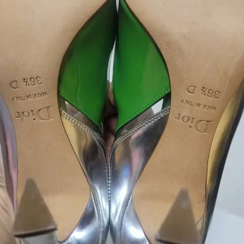 [BUNJANG] Christian Dior Silver/Green Pumps Heels Shoes / 크리스찬디올실버/그린 펌프스 힐 슈즈