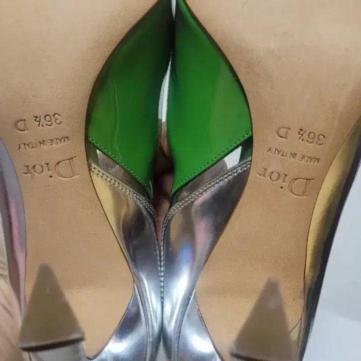 [BUNJANG] Christian Dior Silver/Green Pumps Heels Shoes / 크리스찬디올실버/그린 펌프스 힐 슈즈