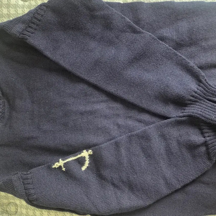 [BUNJANG] Gunghuillons Navy Crew Neck Holgarment Sweater / 건지울른스 네이비 크루넥 홀가먼트 스웨터