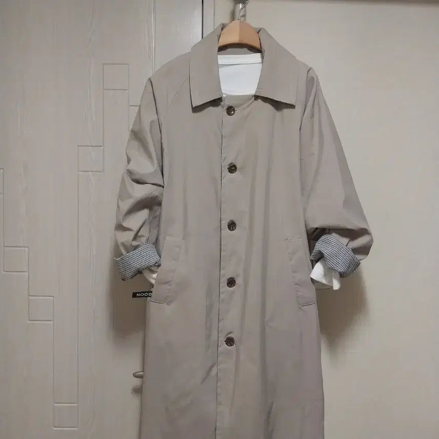 [BUNJANG] Long Trench Coat - Gray / 선물받은 롱트렌치 코트 이뻐요 거의 새거급