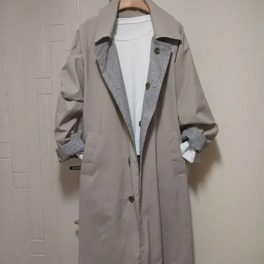 [BUNJANG] Long Trench Coat - Gray / 선물받은 롱트렌치 코트 이뻐요 거의 새거급