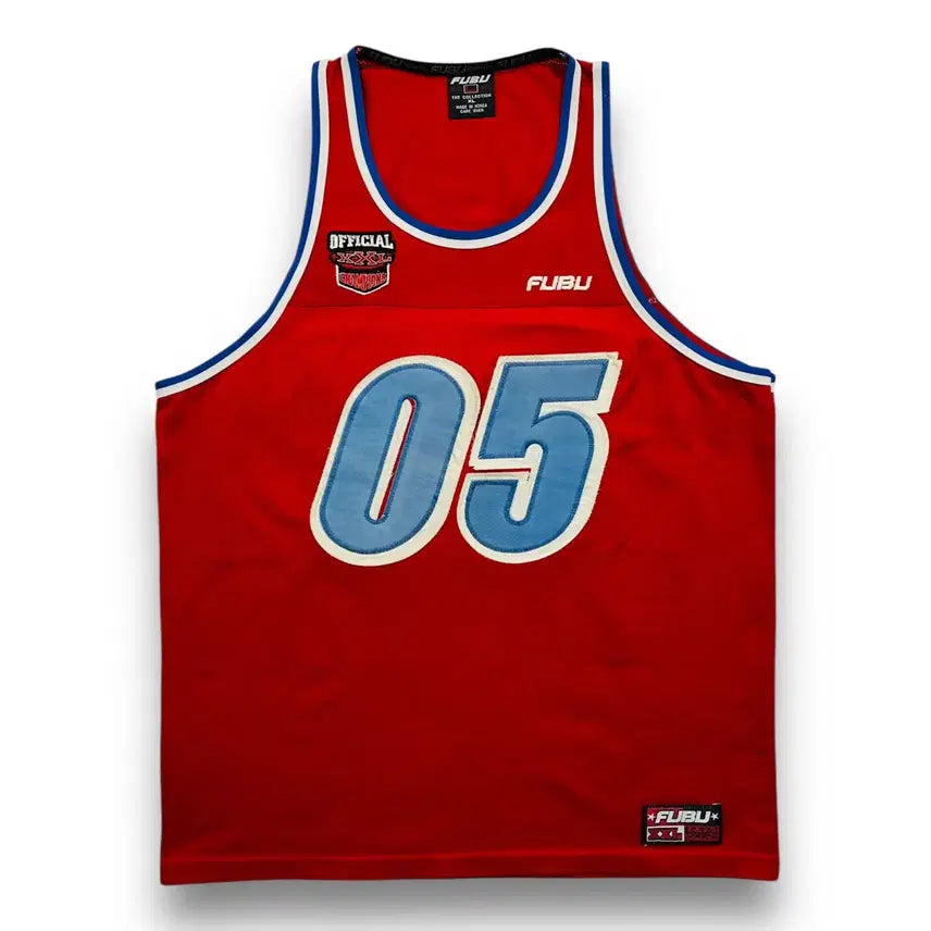 [BUNJANG] Fubu 90s 05 Basketball Red Sleeveless Jersey / 푸부 90s 05 넘버 바스켓볼 레드 슬리브리스 져지