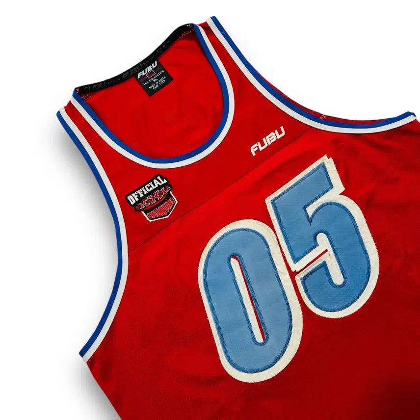 [BUNJANG] Fubu 90s 05 Basketball Red Sleeveless Jersey / 푸부 90s 05 넘버 바스켓볼 레드 슬리브리스 져지