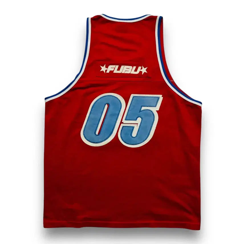 [BUNJANG] Fubu 90s 05 Basketball Red Sleeveless Jersey / 푸부 90s 05 넘버 바스켓볼 레드 슬리브리스 져지