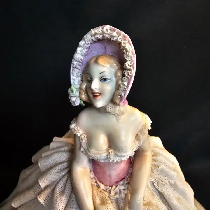 [BUNJANG] Luigi Fabris Floral Basket Woman Figurine / 이태리 루이지 파브리스 꽃바구니여인 피겨린