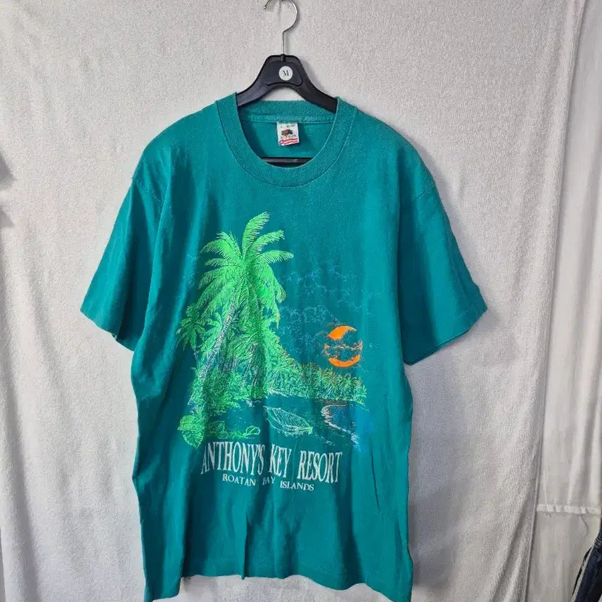 [BUNJANG] Fruit of the Loom Palm Tree Graphic T-shirt / {만원빈티지}(L) 프룻오브더룸 빈티지 반팔티