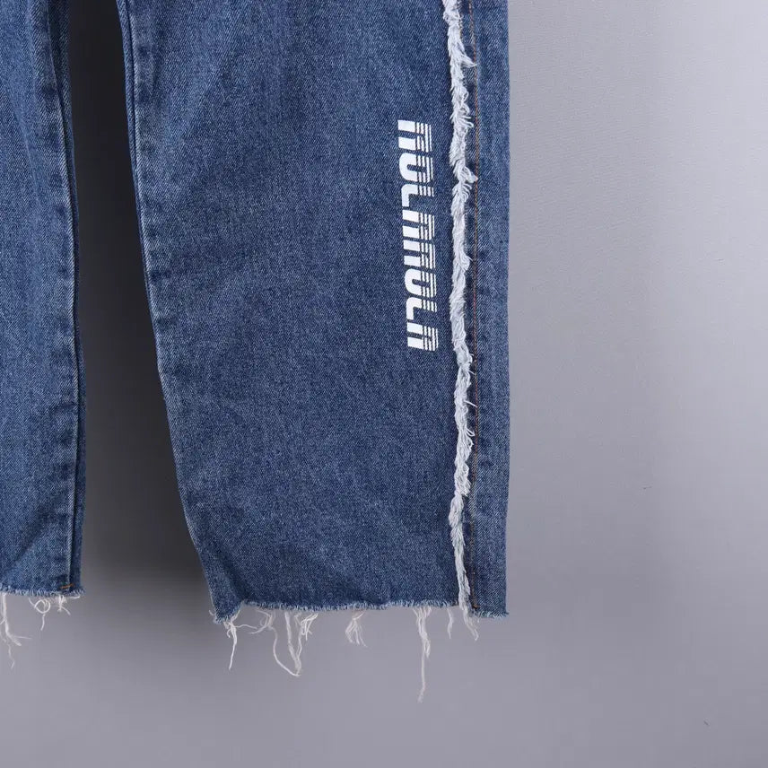 [BUNJANG] Rola Rola Fringe Denim Pants Light Blue (S) / (여성) 로라로라 프린지 데님 팬츠 라이트 블루 (S)