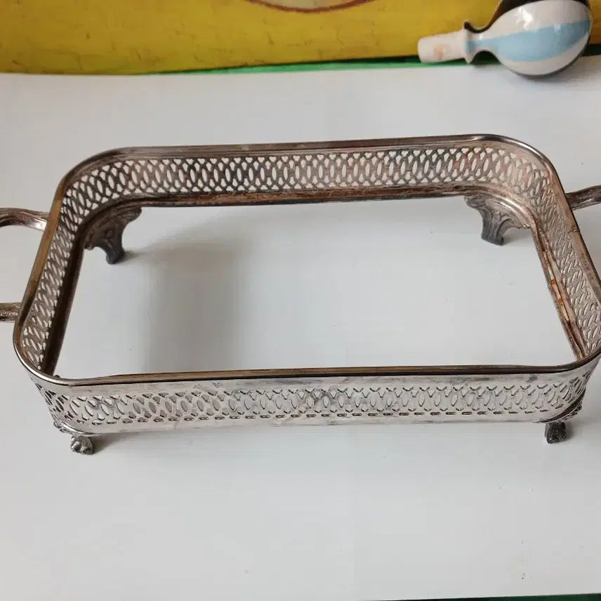 [BUNJANG] Vintage Silver Plated Server Tray / 백동 빈티지 은도금 서버 트레이