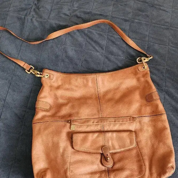 [BUNJANG] Liz Claiborne Brown Leather Shoulder Bag / Liz Claiborne 브라운 가죽 빅숄더백