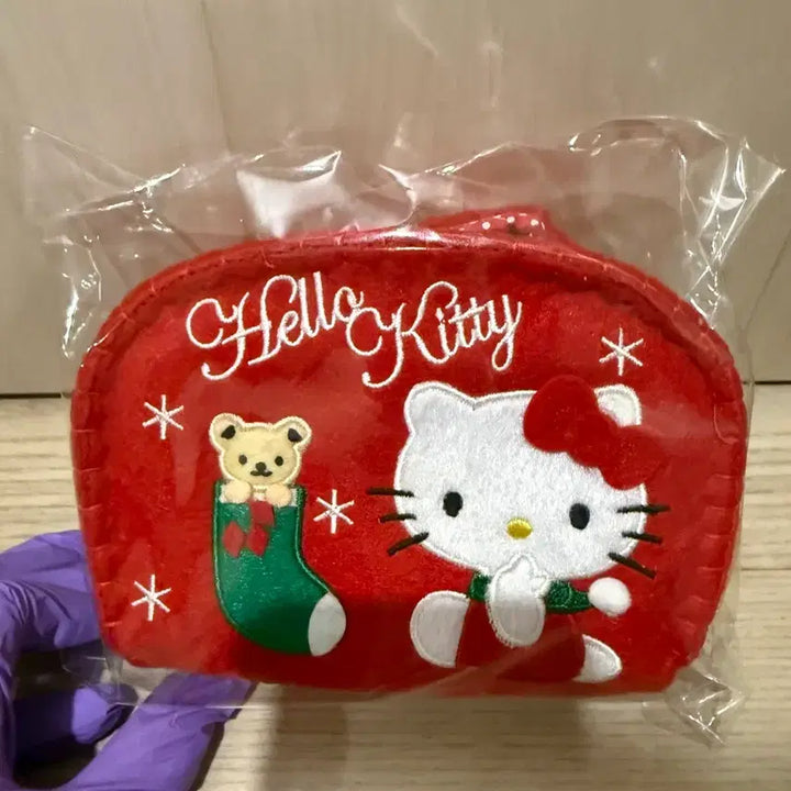 [BUNJANG] Sanrio Hello Kitty Christmas Pouch / 고전 산리오 헬로키티 크리스마스 파우치